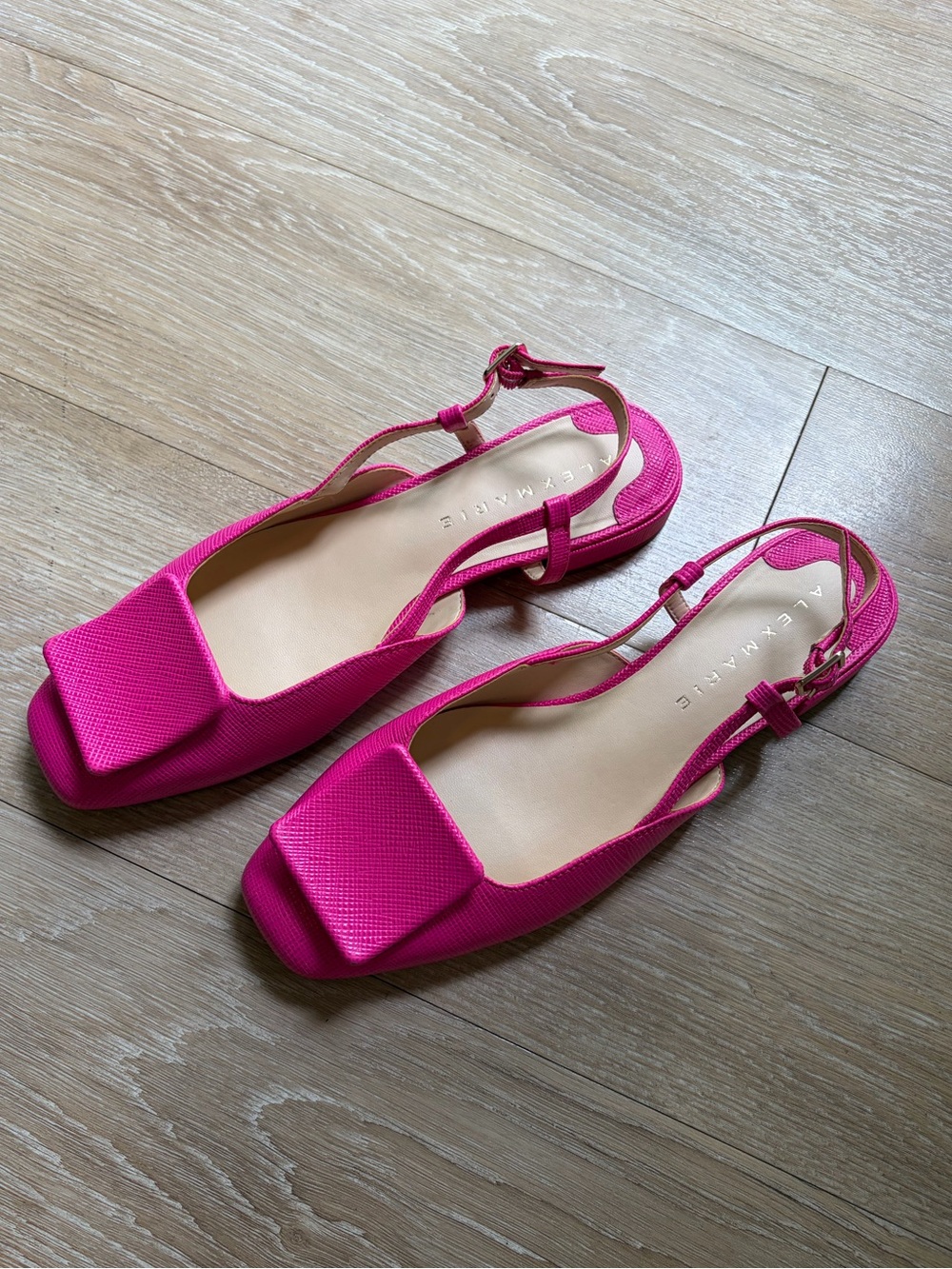 Alex Marie Micah Textured Leather Slingback Flats in Color Barb Pink - Picture 6 of 9